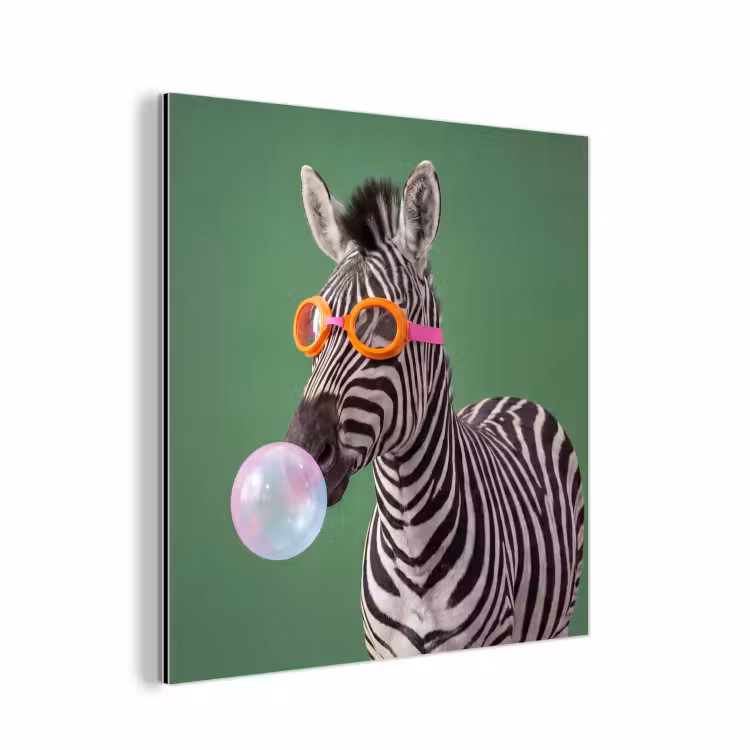 Dier - Bril - Bel - Modern - Groen aluminium wit klein -3d