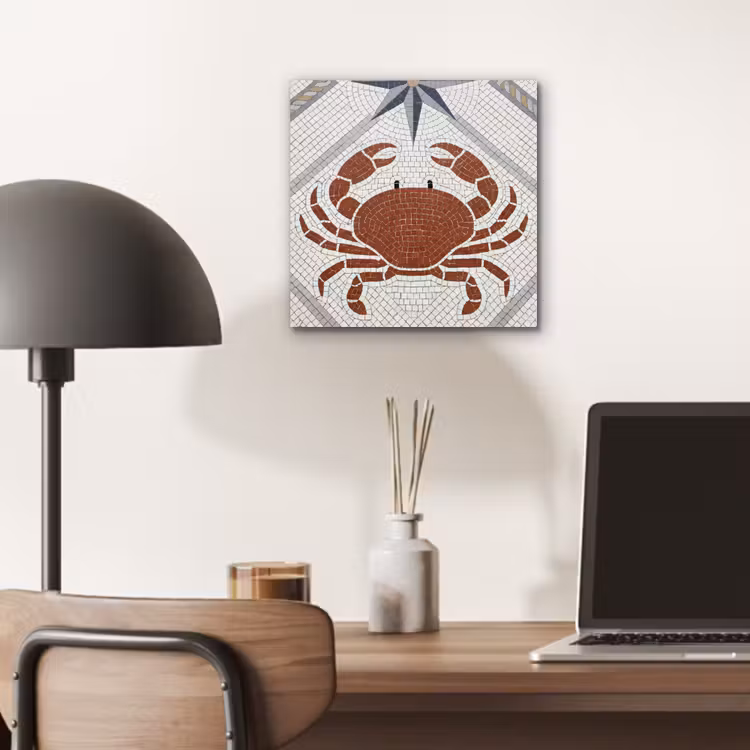 Dier - Mozaïek - Zee - Klassiek - Bruin aluminium wit klein -sfeer5