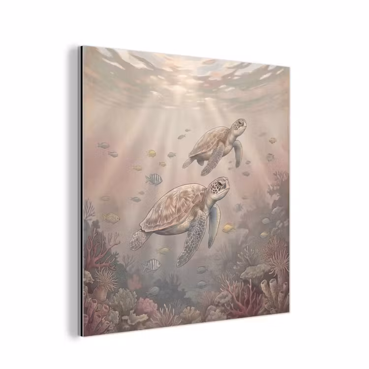Dier - Onderwater - Oceaan - Illustratie - Zeeleven aluminium wit klein -3d