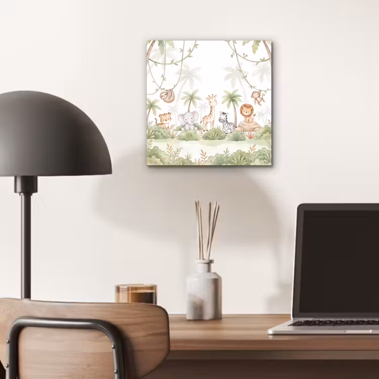 Dieren - Jungle - Pastel aluminium wit klein -sfeer5