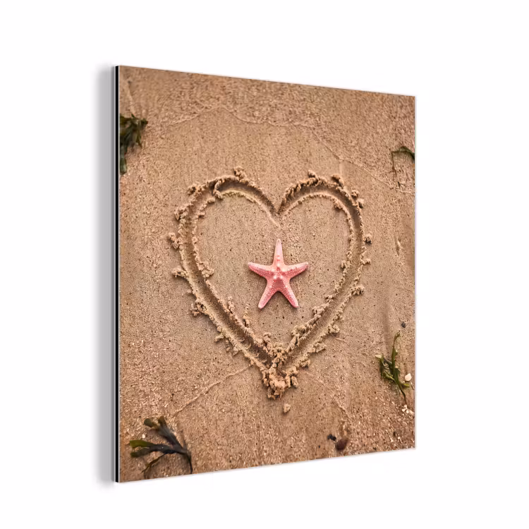 Dieren - Hart - Strand - Zand - Roze aluminium wit klein -3d