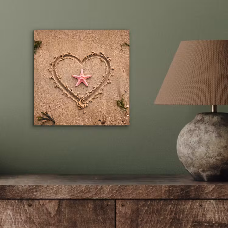 Dieren - Hart - Strand - Zand - Roze aluminium wit klein -sfeer2