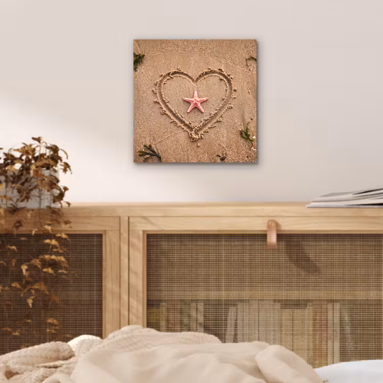 Dieren - Hart - Strand - Zand - Roze aluminium wit klein -sfeer3