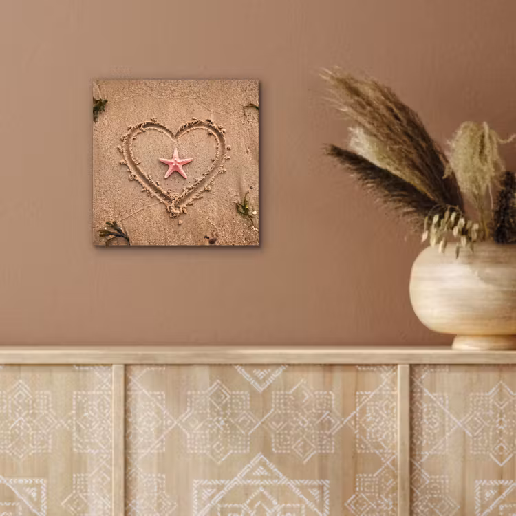 Dieren - Hart - Strand - Zand - Roze aluminium wit klein -sfeer4