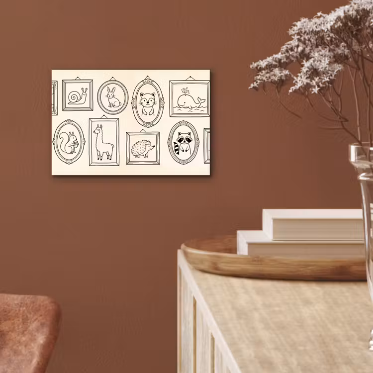 Dieren - Illustratie - Lijsten - Galerij - Speels aluminium wit klein -sfeer4
