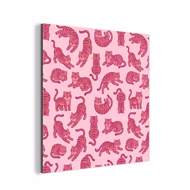Dieren - Patroon - Roze - Speels - Cartoon aluminium wit klein -3d