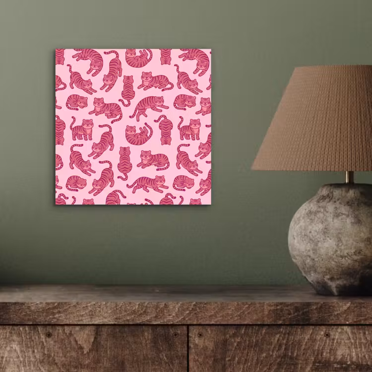 Dieren - Patroon - Roze - Speels - Cartoon aluminium wit klein -sfeer2