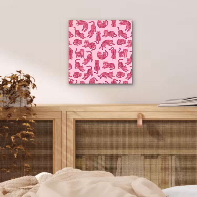 Dieren - Patroon - Roze - Speels - Cartoon aluminium wit klein -sfeer3