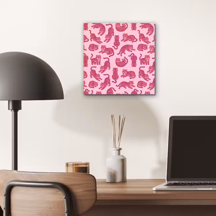 Dieren - Patroon - Roze - Speels - Cartoon aluminium wit klein -sfeer5