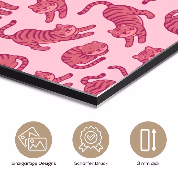 Dieren - Patroon - Roze - Speels - Cartoon aluminium wit klein -closeup_DE