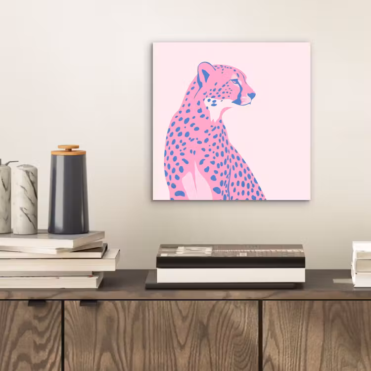 Dieren - Profiel - Abstract - Roze - Blauw aluminium wit klein -sfeer1