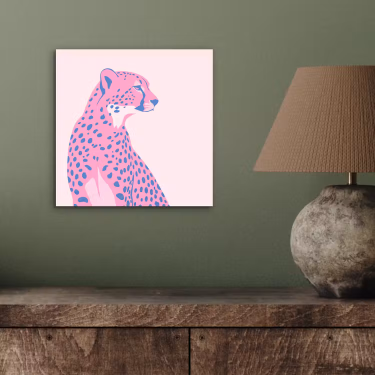 Dieren - Profiel - Abstract - Roze - Blauw aluminium wit klein -sfeer2