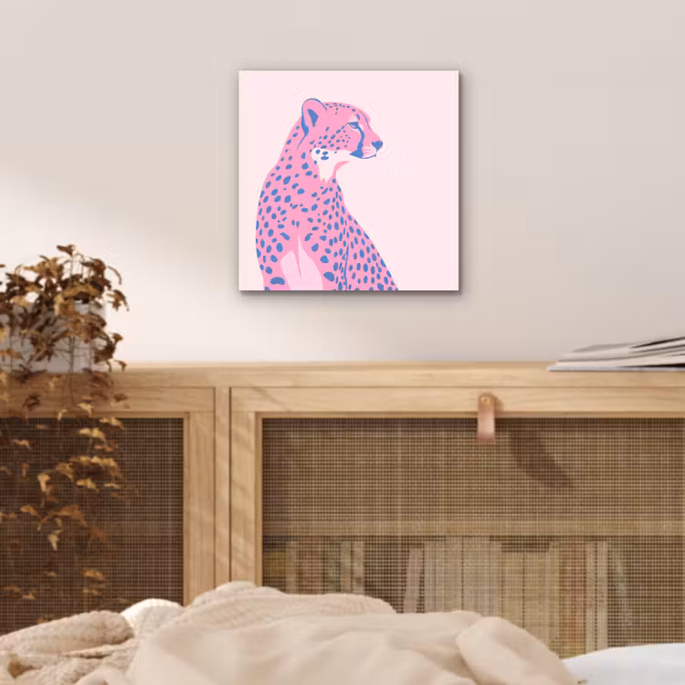 Dieren - Profiel - Abstract - Roze - Blauw aluminium wit klein -sfeer3