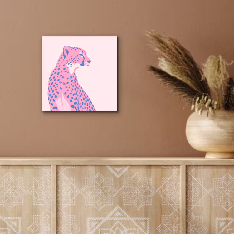 Dieren - Profiel - Abstract - Roze - Blauw aluminium wit klein -sfeer4