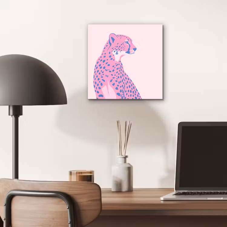 Dieren - Profiel - Abstract - Roze - Blauw aluminium wit klein -sfeer5