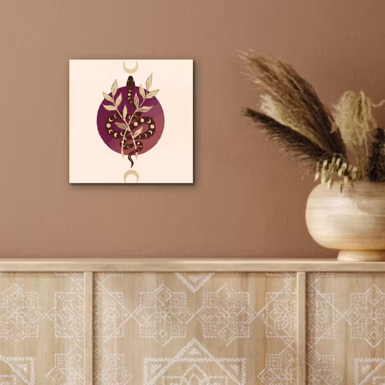 Dieren - Slang - Maan - Mystiek - Abstract aluminium wit klein -sfeer4