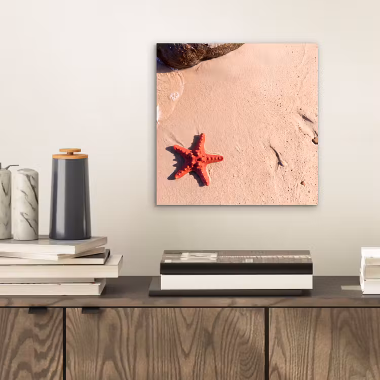 Dieren - Strand - Zee - Natuur - Rood aluminium wit klein -sfeer1