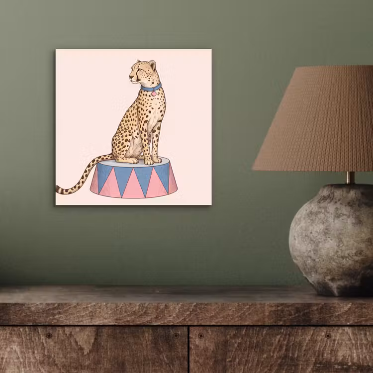 Dieren - Circus - Illustratie - Vintage - Roze aluminium wit klein -sfeer2