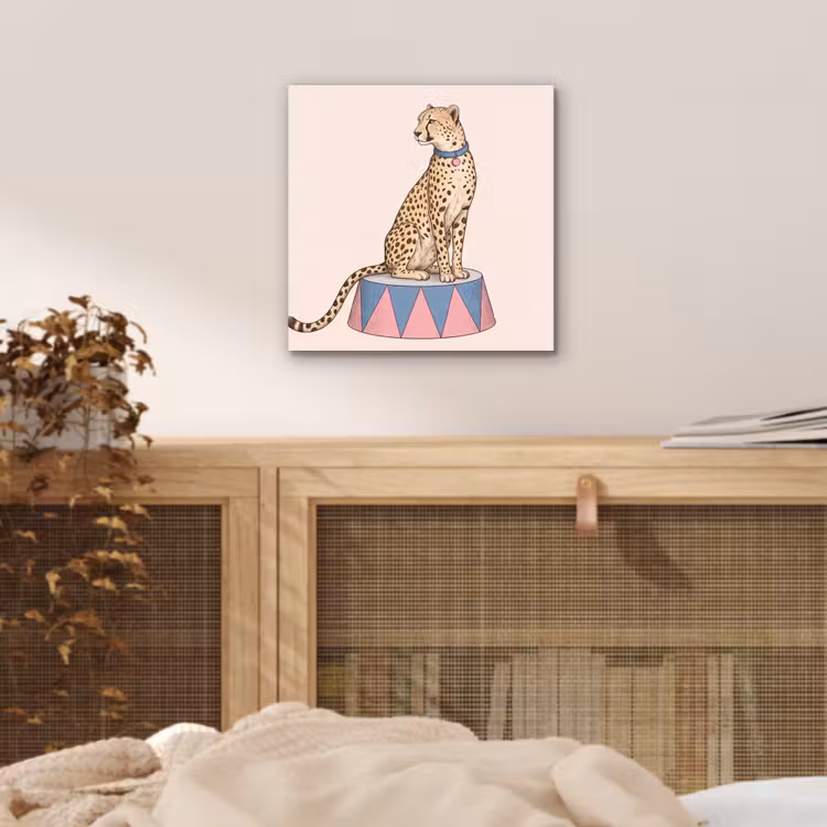 Dieren - Circus - Illustratie - Vintage - Roze aluminium wit klein -sfeer3