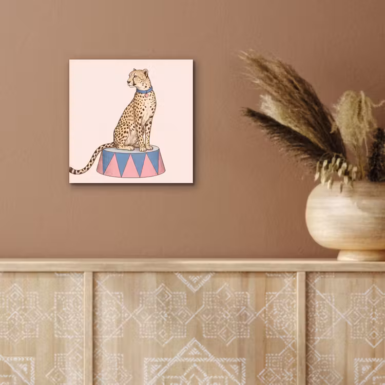 Dieren - Circus - Illustratie - Vintage - Roze aluminium wit klein -sfeer4