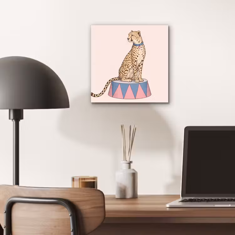 Dieren - Circus - Illustratie - Vintage - Roze aluminium wit klein -sfeer5