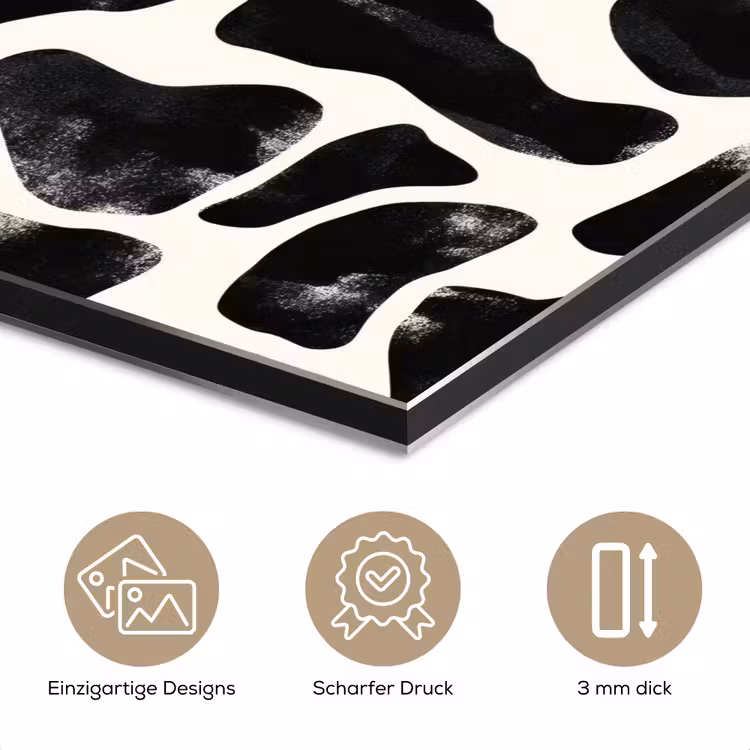 Dierenpatroon - Vlekken - Zwart - Wit aluminium wit klein 46 -closeup_DE