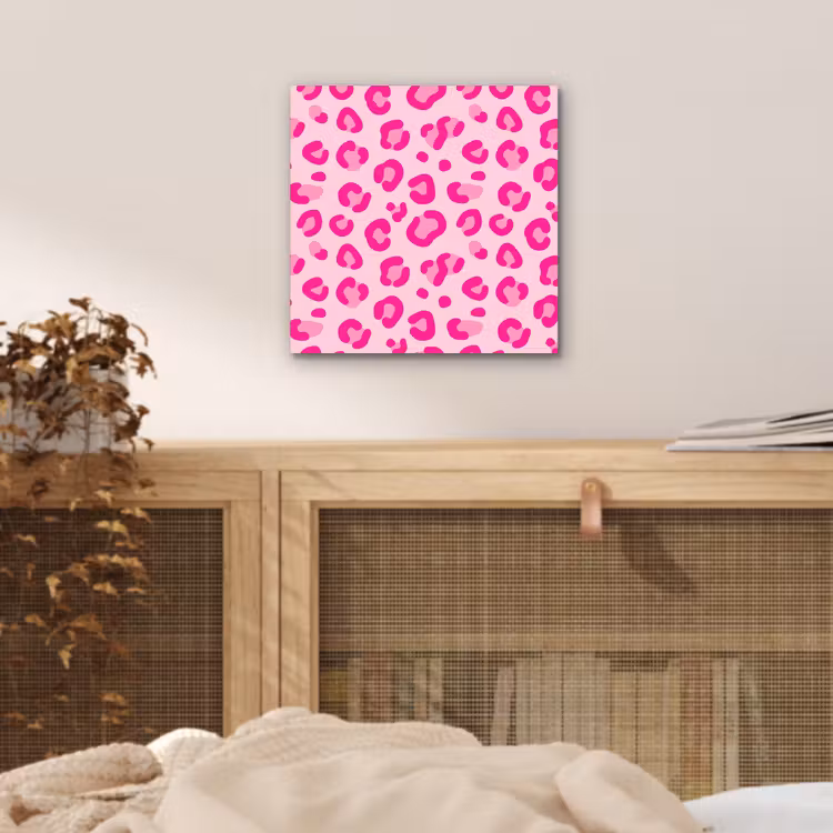 Dierenprint - Patroon - Abstract - Modern - Roze aluminium wit klein -sfeer3
