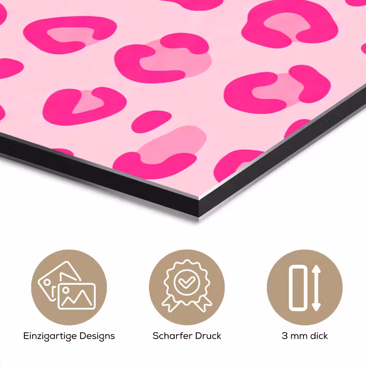 Dierenprint - Patroon - Abstract - Modern - Roze aluminium wit klein -closeup_DE
