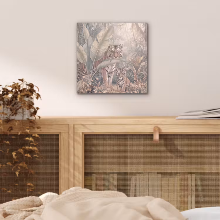 Tijger - Welp - Jungle - Illustratie - Dieren aluminium wit klein -sfeer3
