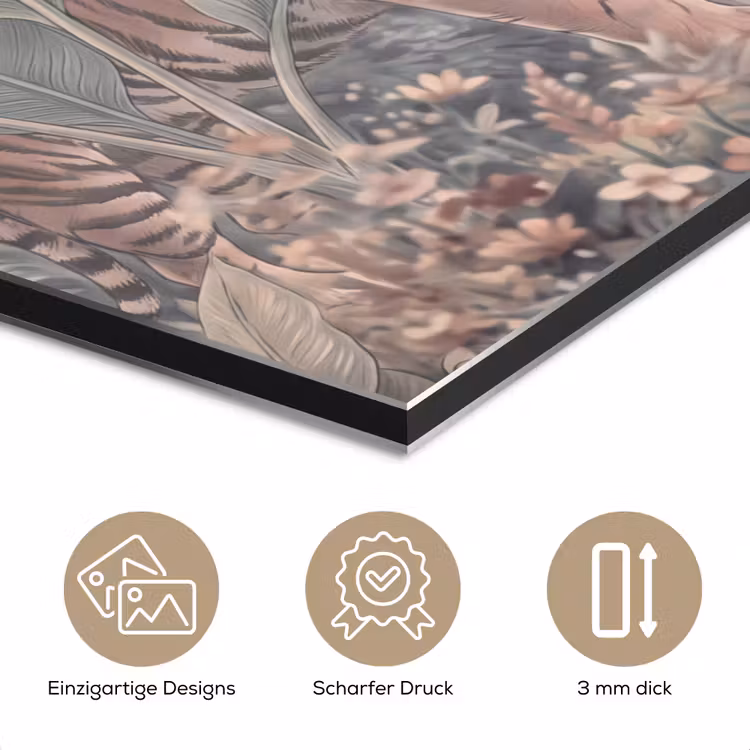 Tijger - Welp - Jungle - Illustratie - Dieren aluminium wit klein -closeup_DE