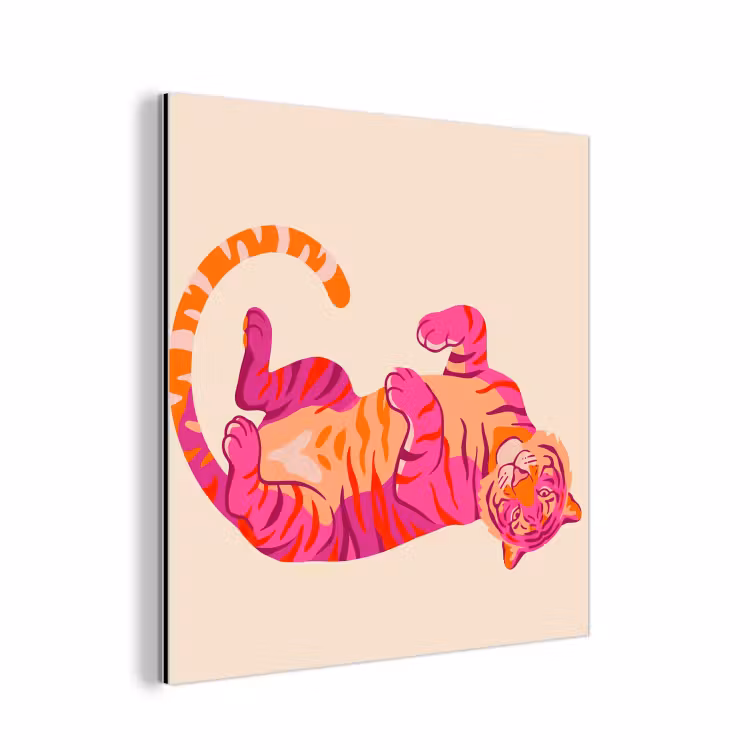 Tijger - Roze - Oranje aluminium wit klein -3d