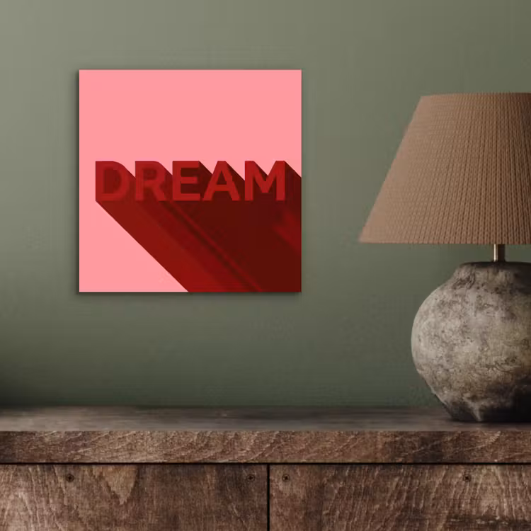 Dream - 3D - Rood - Roze aluminium wit klein -sfeer2