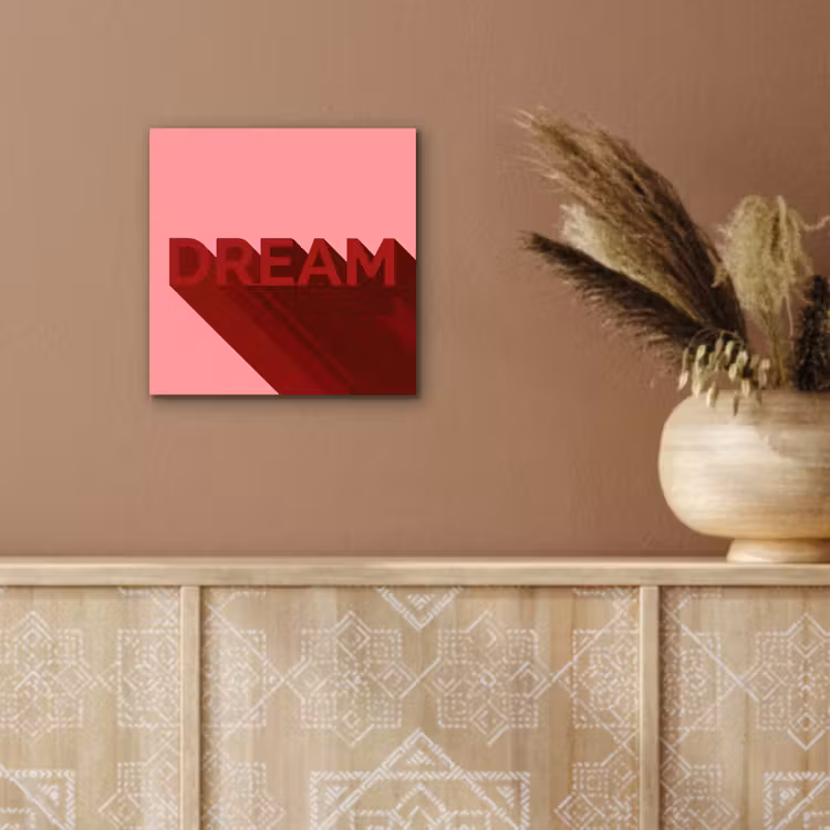 Dream - 3D - Rood - Roze aluminium wit klein -sfeer4