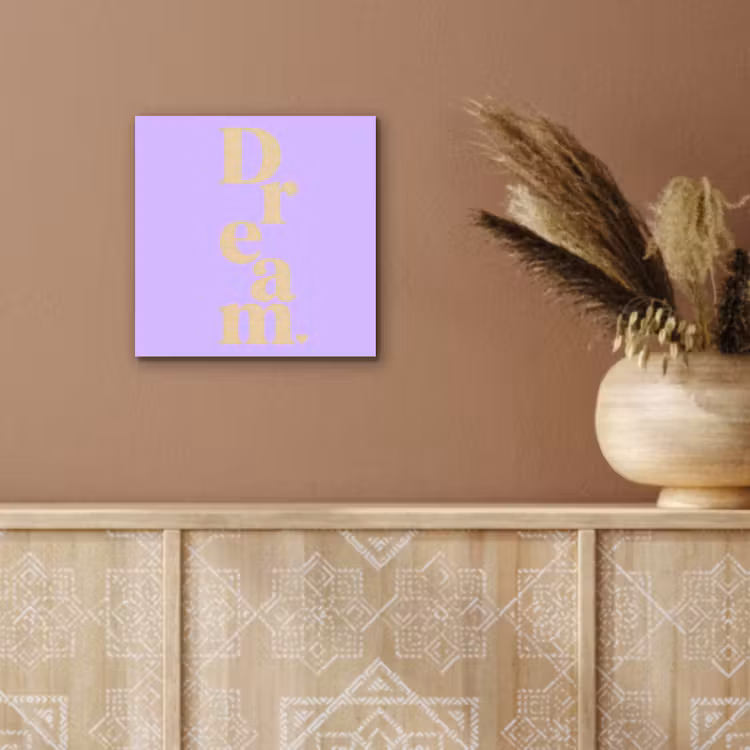 Dream - Paars - Typografisch aluminium wit klein -sfeer4