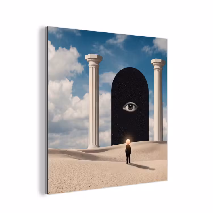 Alu-Dibond-Bild - Traum – Wüste – Auge - Droom - Woestijn - Oog aluminium wit klein