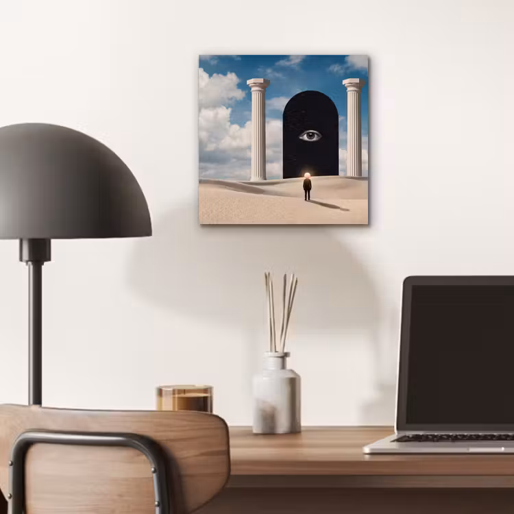 Alu-Dibond-Bild - Traum – Wüste – Auge - Droom - Woestijn - Oog aluminium wit klein