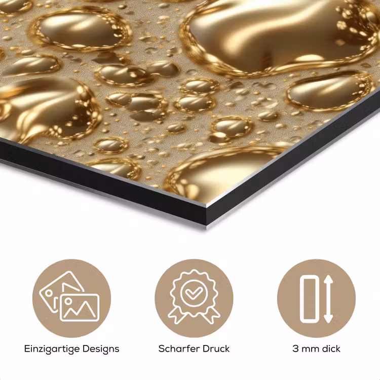 Druppels - Organisch - Goud aluminium wit klein 46 -closeup_DE