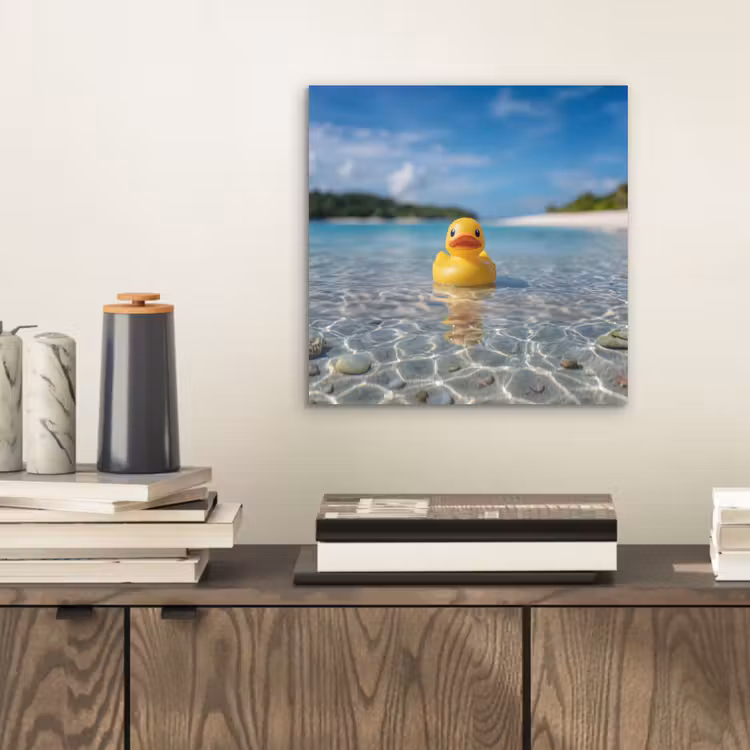 Tropisch - Badeend - geel aluminium wit klein -sfeer1
