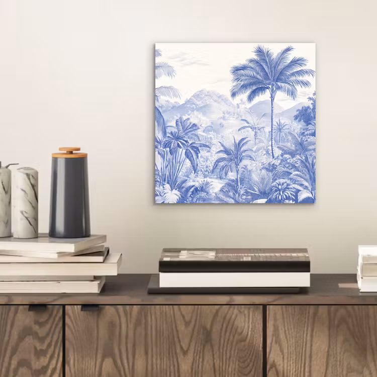 Tropisch - Jungle - Blauw aluminium wit klein -sfeer1