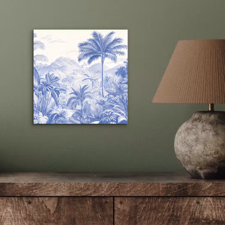 Tropisch - Jungle - Blauw aluminium wit klein -sfeer2