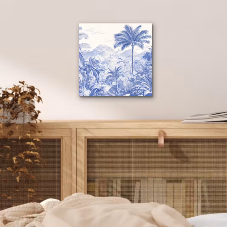 Tropisch - Jungle - Blauw aluminium wit klein -sfeer3