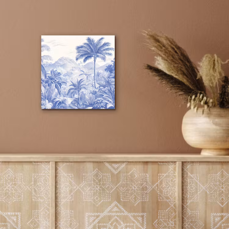 Tropisch - Jungle - Blauw aluminium wit klein -sfeer4