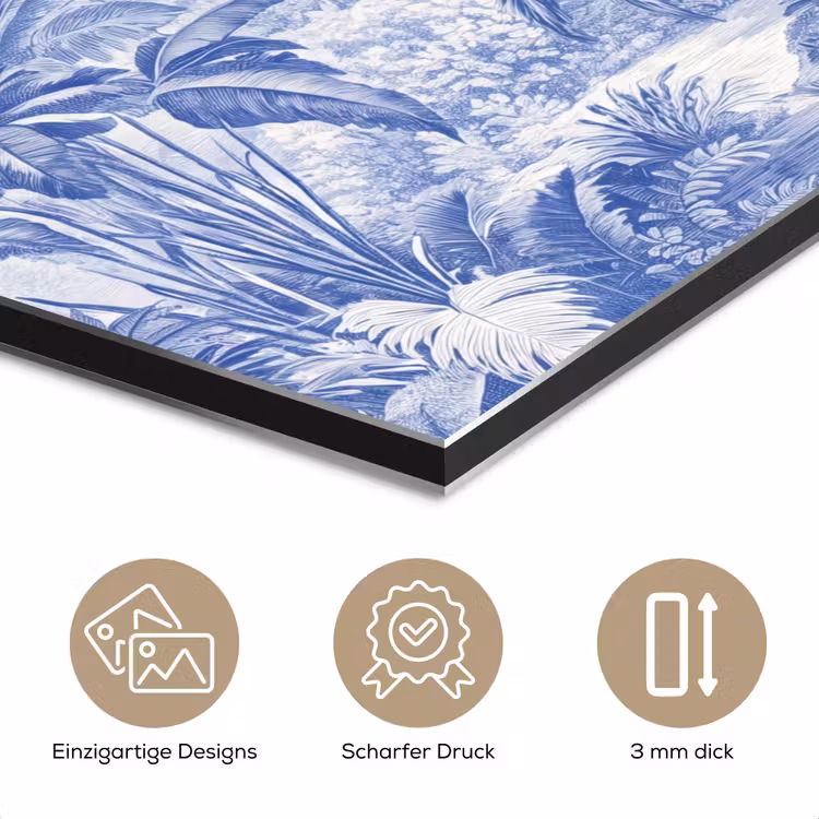 Tropisch - Jungle - Blauw aluminium wit klein -closeup_DE