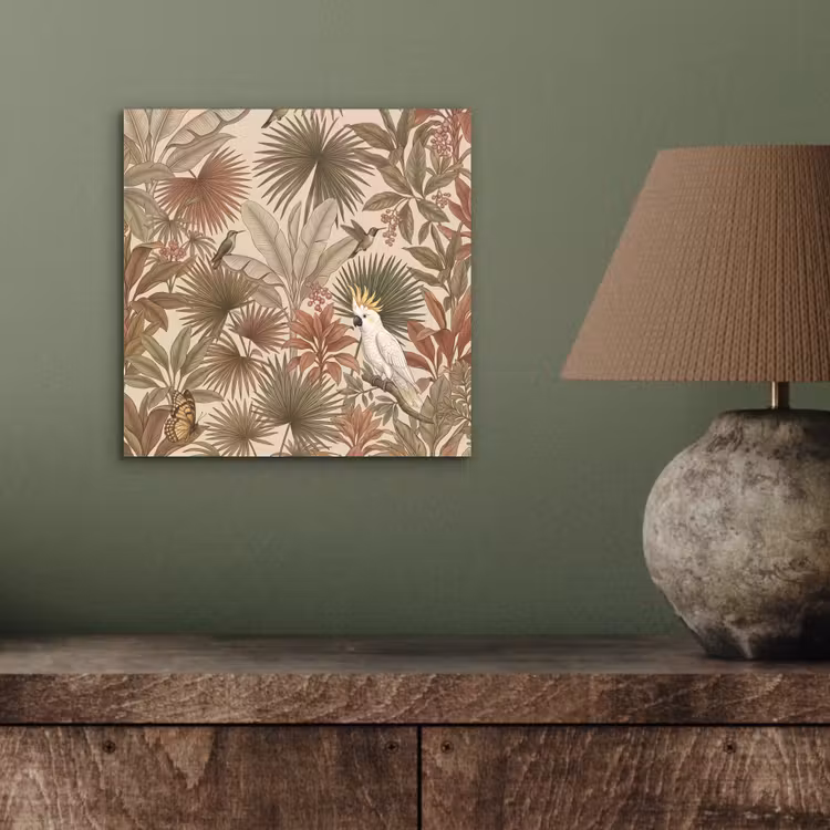 Tropisch - Vogels - Beige aluminium wit klein -sfeer2