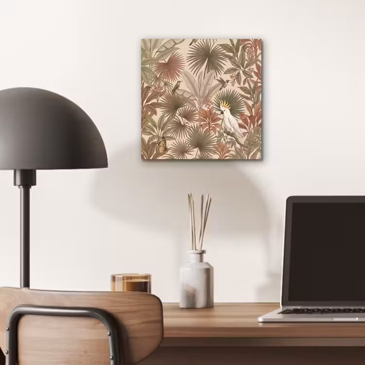 Tropisch - Vogels - Beige aluminium wit klein -sfeer5