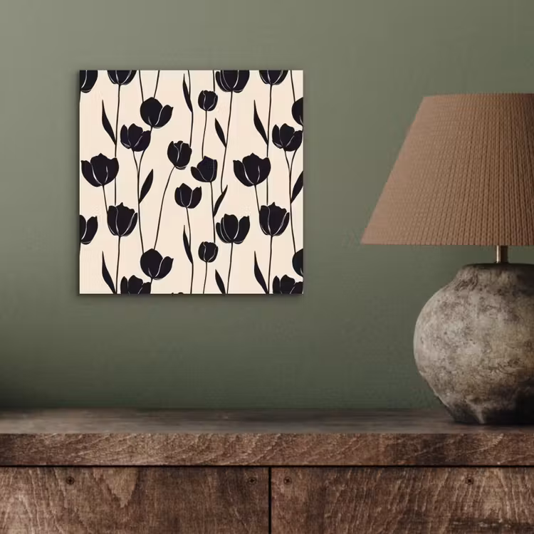 Tulpen - Patroon - Zwart aluminium wit klein 46 -sfeer2