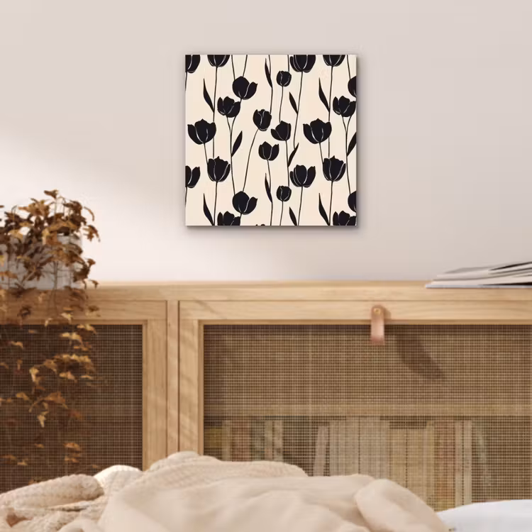 Tulpen - Patroon - Zwart aluminium wit klein 46 -sfeer3