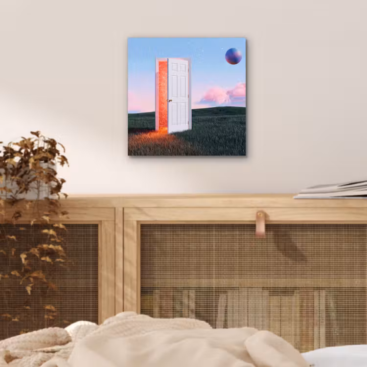 Alu-Dibond-Bild - Tür – Fantasie – Raum - Deur - Fantasie - Ruimte aluminium wit klein