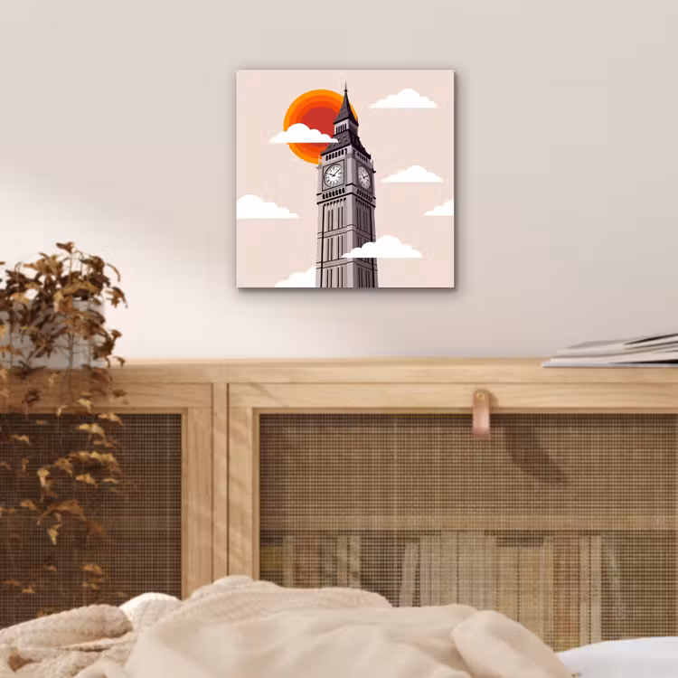 Toren - Klok - Londen - Architectuur - Retro aluminium wit klein -sfeer3