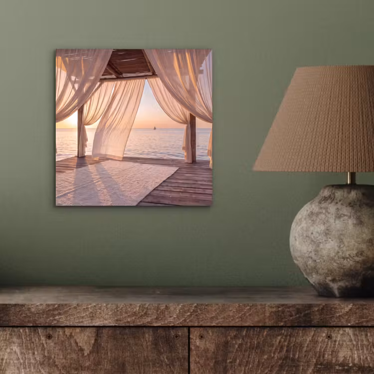 Overkapping - Zee - Zonsondergang - Vakantie - Rust aluminium wit klein -sfeer2